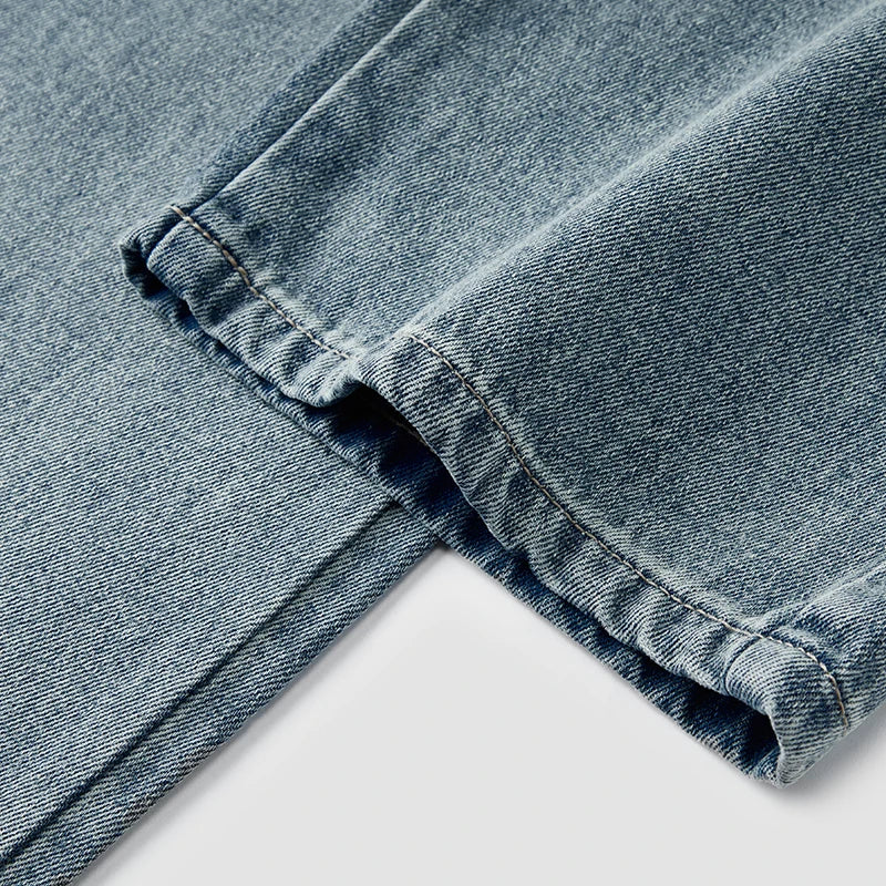 Semir Jeans Women 2024 New Winter Style with Fleece-Lined Floor-Length Trousers Hong Kong Style Wide-Leg Trousers