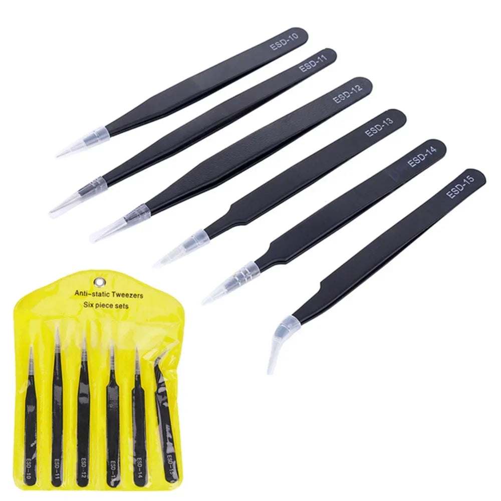 Precision ESD anti-static tweezers set -6-pc
