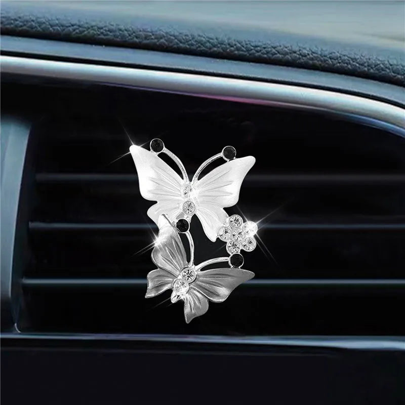 Car Air Outlet Perfume Clip Exquisite Diamond-studded Butterfly Air Conditioning Air Outlet Jewelry Goddess Car AromatherapyClip