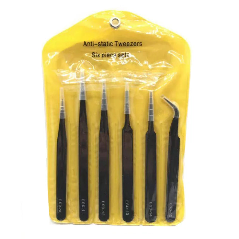 Precision ESD anti-static tweezers set -6-pc