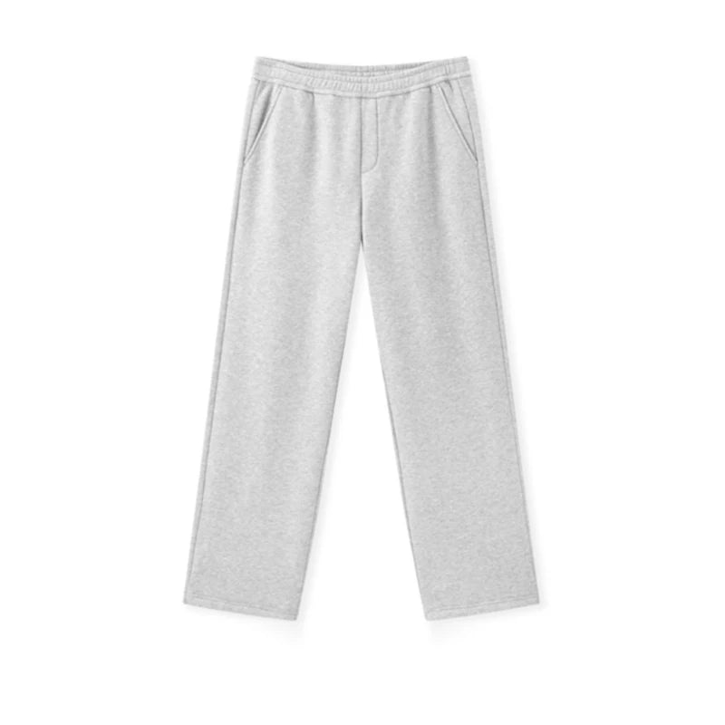 Semir Pants Men Fleece Lined 2024 Winter New Thermal Bacteriostatic Solid Color Loose Elastic Waist Straight Leg Pants