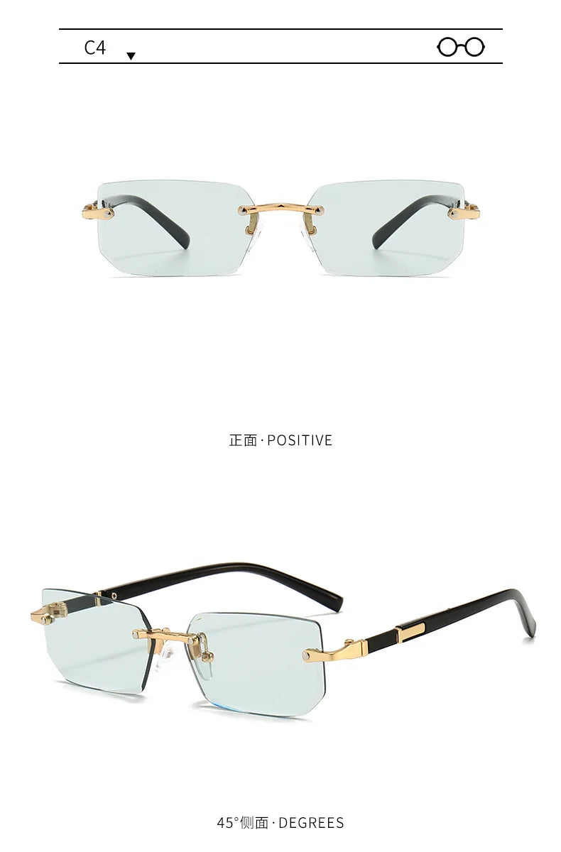 Sunglasses Rectangle Fashion Popular Women and Men Shades Small