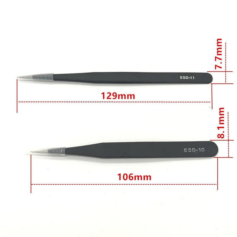 Precision ESD anti-static tweezers set -6-pc