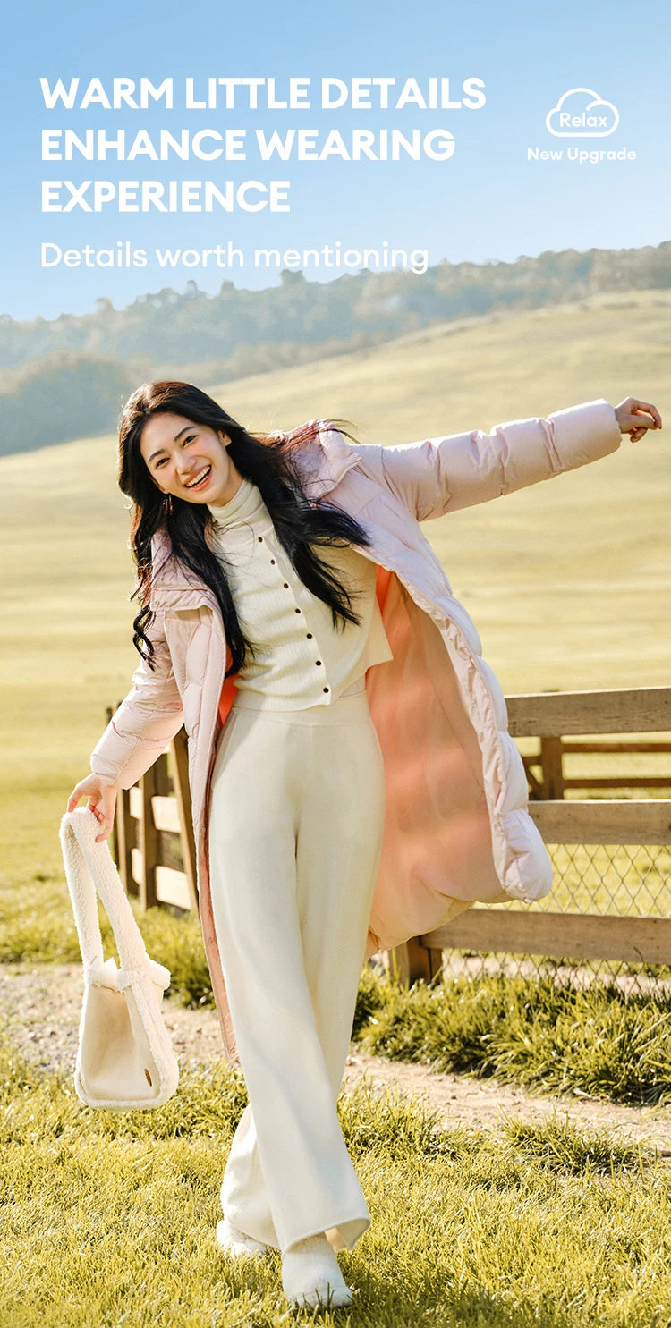 Semir Down Jacket Women Long Length Three-Proof Versatile 2024 Updated Winter New Loose Hooded Coat Simple Down Jacket