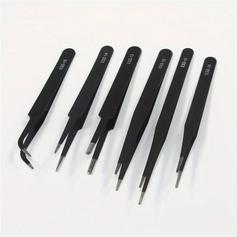 Precision ESD anti-static tweezers set -6-pc