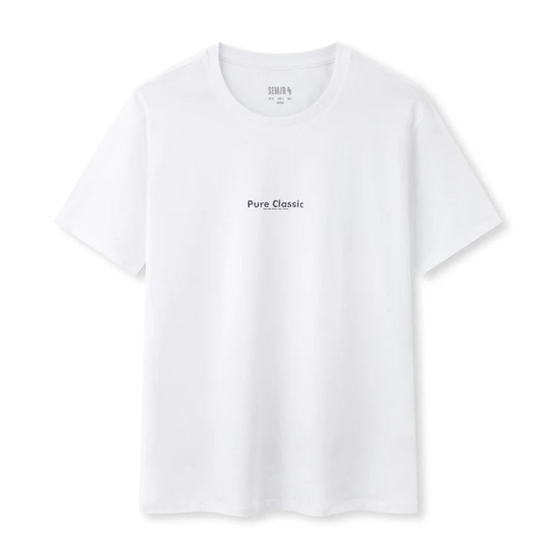 Semir Short Sleeve T-Shirt Men 2024 Summer New Trend Letters Printed Tops Versatile Casual T Shirt
