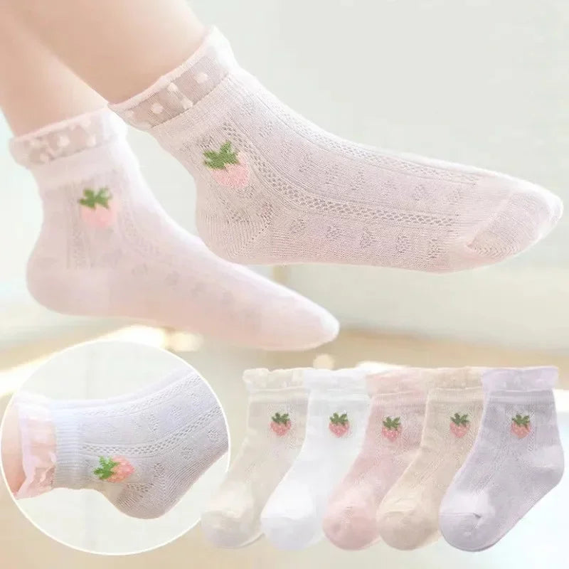 Kids Socks 5 Pairs/Lot Spring Summer Cotton Girls Socks