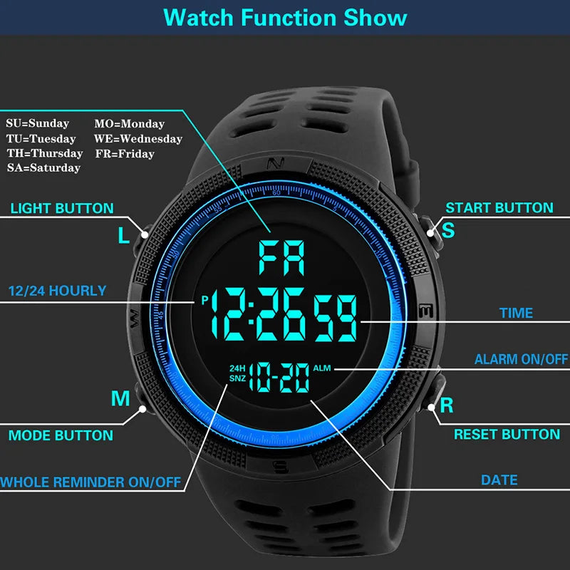 Electronic Watch For Mens Military Sports