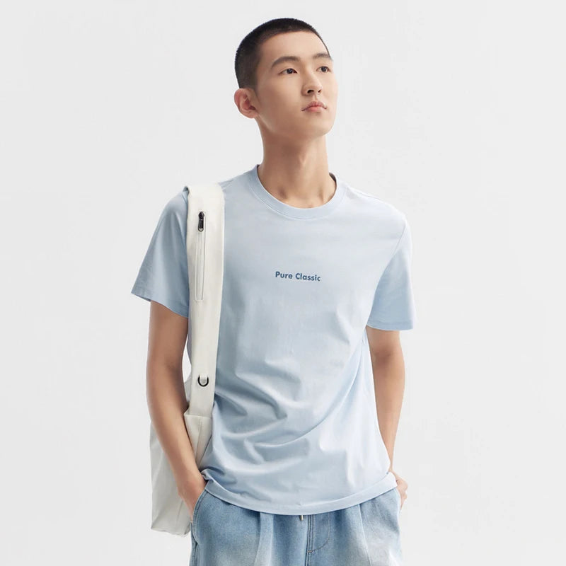 Semir Short Sleeve T-Shirt Men 2024 Summer New Trend Letters Printed Tops Versatile Casual T Shirt