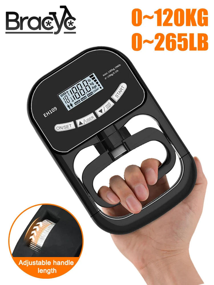 265 Lbs Digital Hand Dynamometer Grips Strength Trainer Electronic