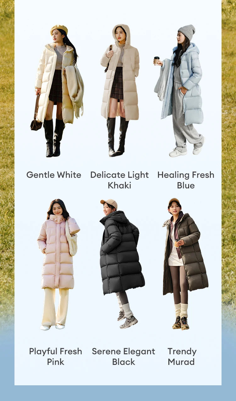 Semir Down Jacket Women Long Length Three-Proof Versatile 2024 Updated Winter New Loose Hooded Coat Simple Down Jacket