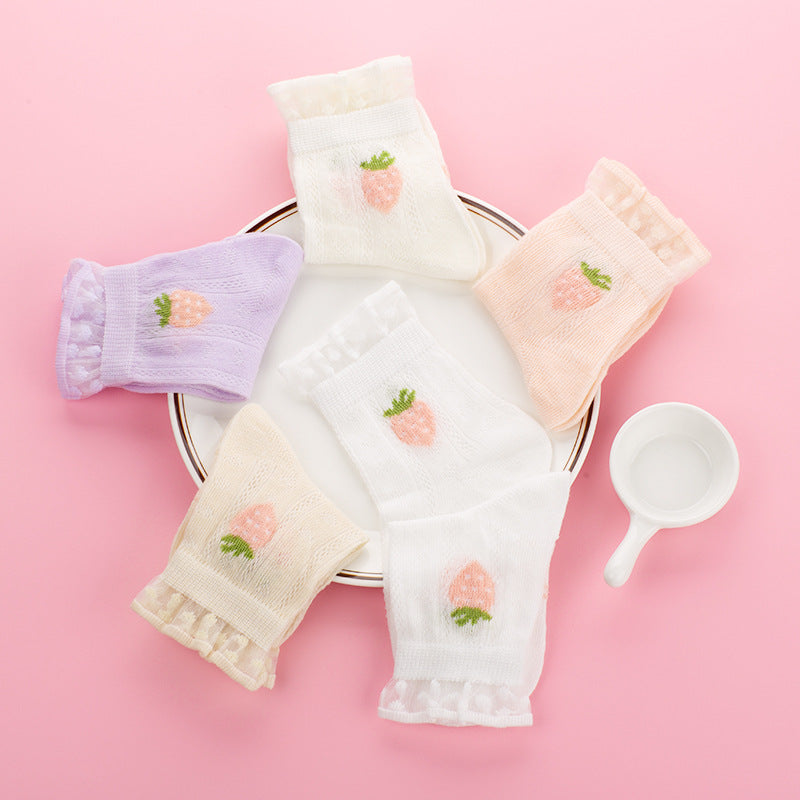 Kids Socks 5 Pairs/Lot Spring Summer Cotton Girls Socks