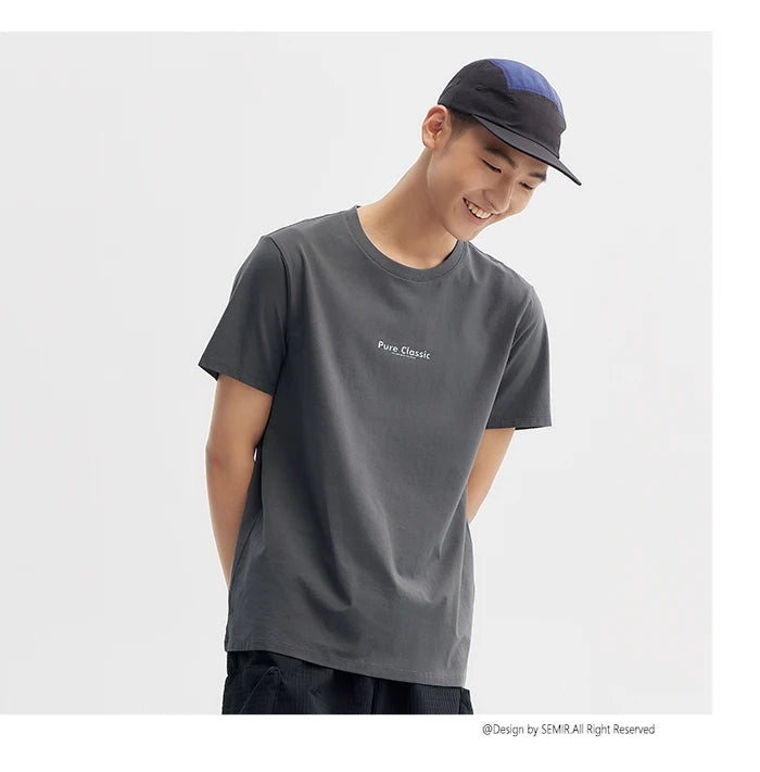 Semir Short Sleeve T-Shirt Men 2024 Summer New Trend Letters Printed Tops Versatile Casual T Shirt