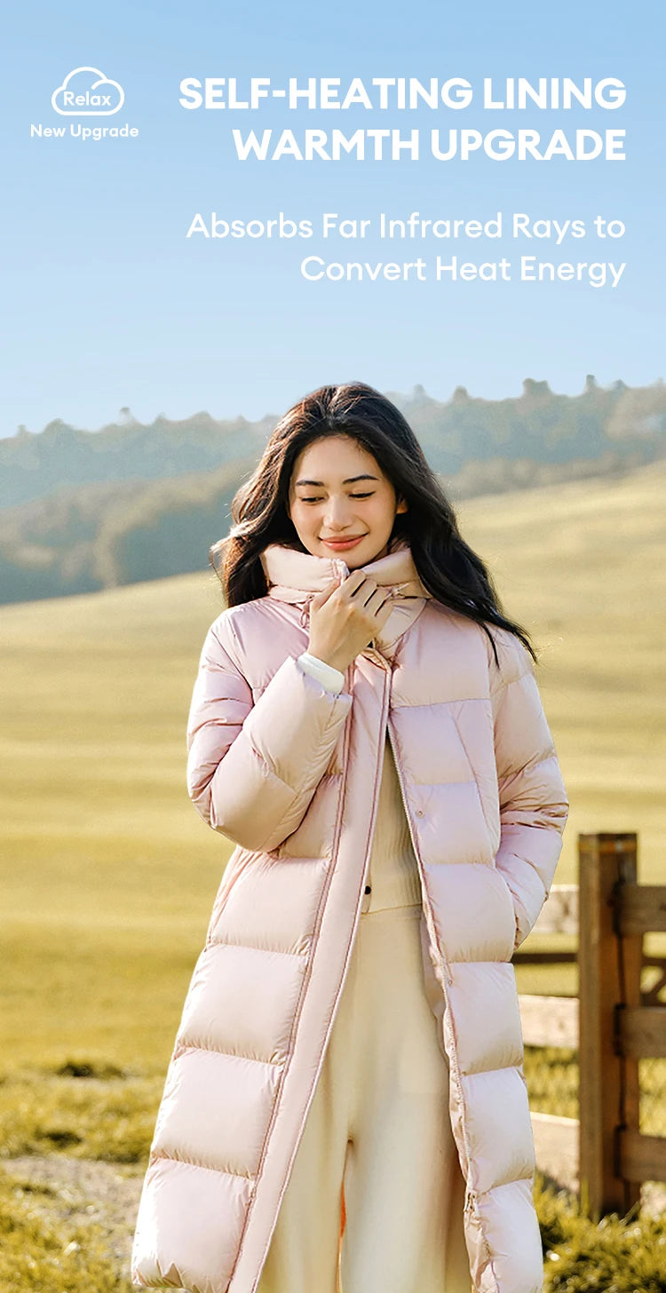 Semir Down Jacket Women Long Length Three-Proof Versatile 2024 Updated Winter New Loose Hooded Coat Simple Down Jacket