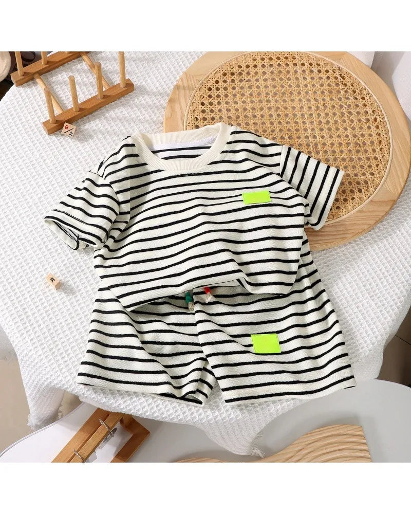 2Pcs Fashion Children Short Sleeve Shorts Sets Summer
