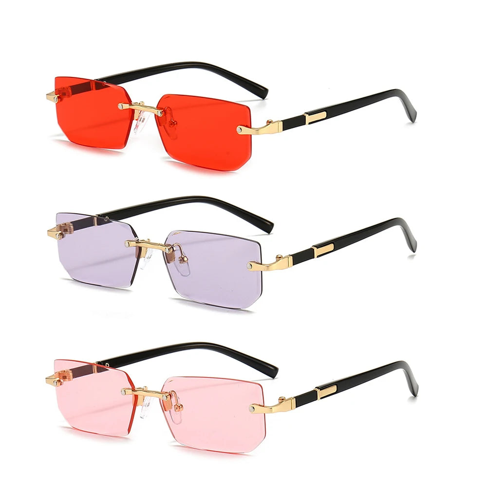 Sunglasses Rectangle Fashion Popular Women and Men Shades Small