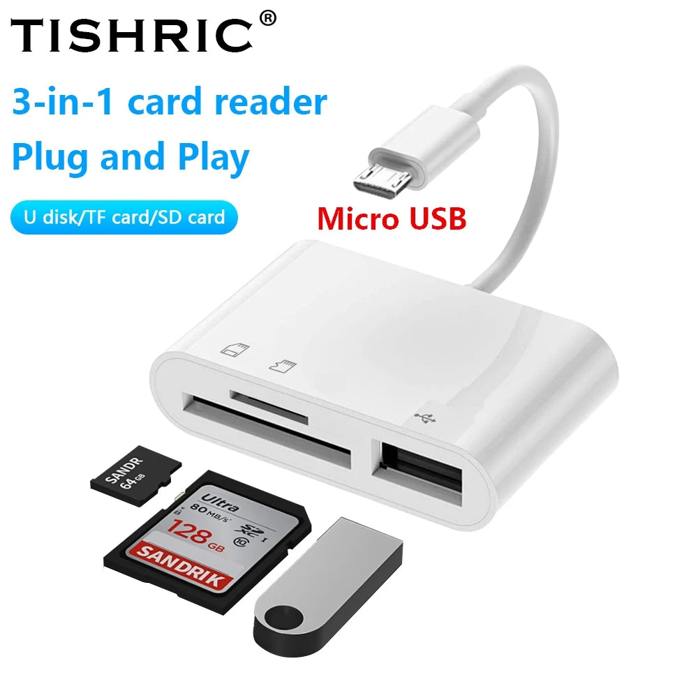 Micro USB Type C Adapter USB TF SD Card Reader USB-C Memory