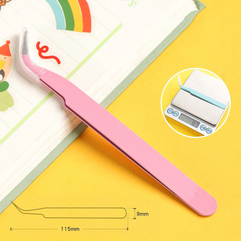 Stainless Steel Straight Curved Tweezers Colorful