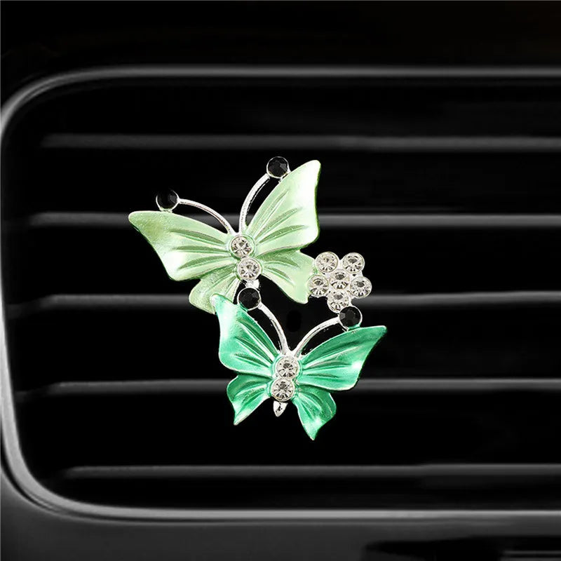 Car Air Outlet Perfume Clip Exquisite Diamond-studded Butterfly Air Conditioning Air Outlet Jewelry Goddess Car AromatherapyClip
