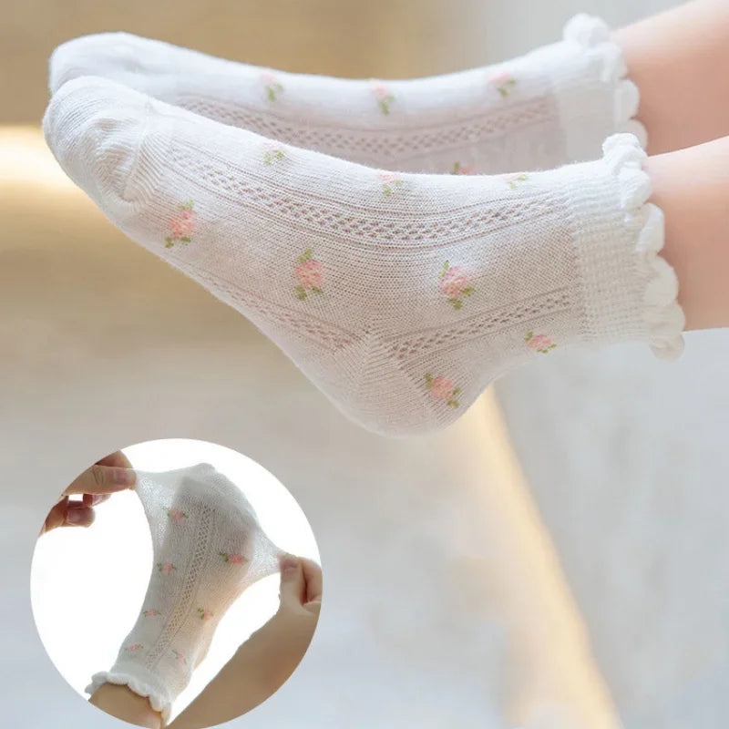 Kids Socks 5 Pairs/Lot Spring Summer Cotton Girls Socks