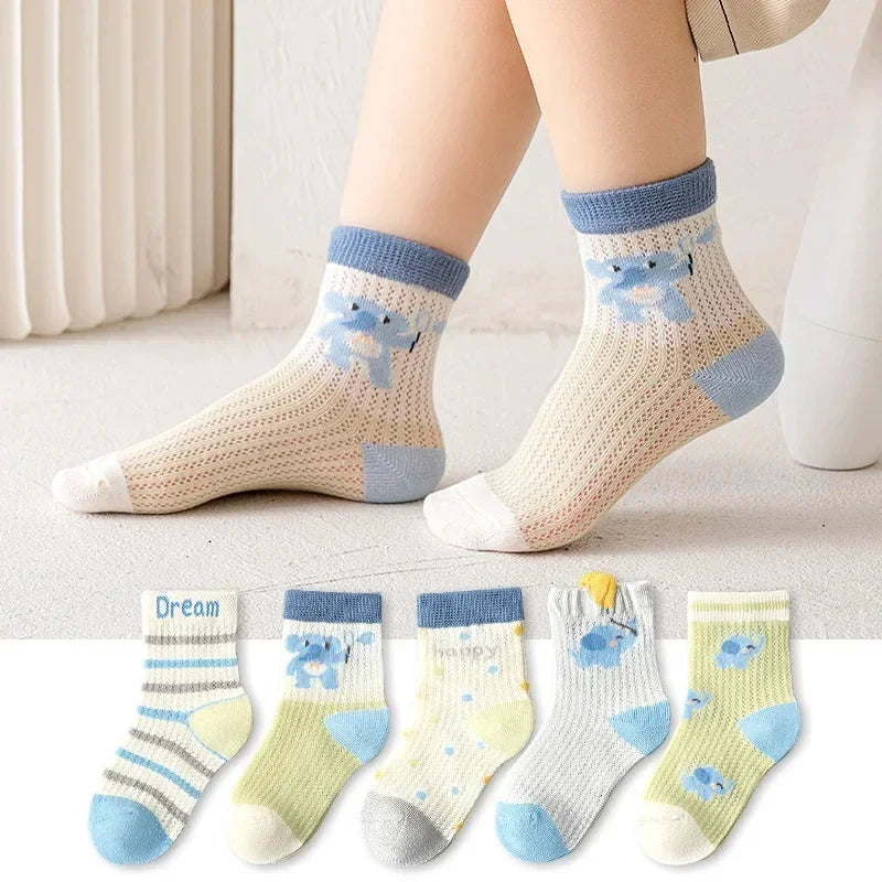 Kids Socks 5 Pairs/Lot Spring Summer Cotton Girls Socks
