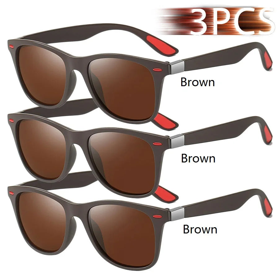 3 Pieces Fashion Unisex Vintage Square Sunglasses
