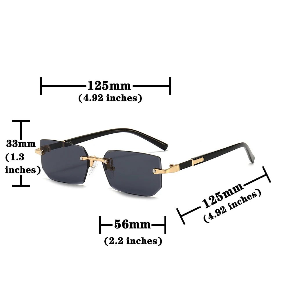 Sunglasses Rectangle Fashion Popular Women and Men Shades Small
