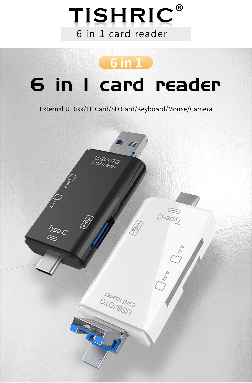Micro USB Type C Adapter USB TF SD Card Reader USB-C Memory