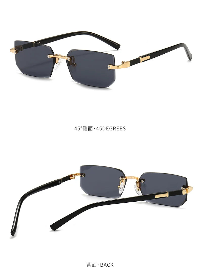 Sunglasses Rectangle Fashion Popular Women and Men Shades Small