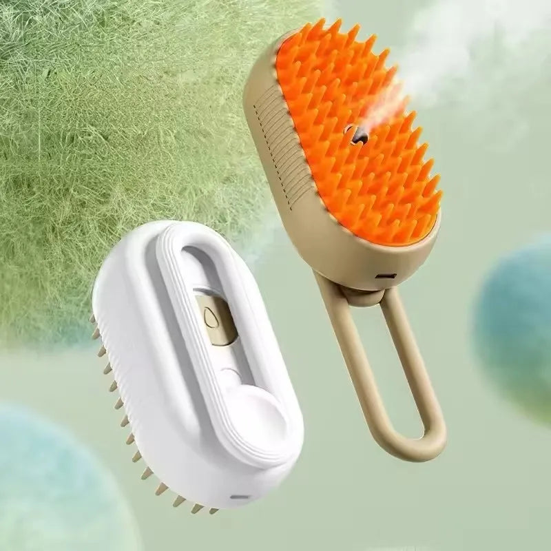 3合1 Dog Hair Brush Cat Hair Brush Electric Pet Cleaning Brush Steam Spray Brush Massage Hair Removal Comb Anti Flying Brush
