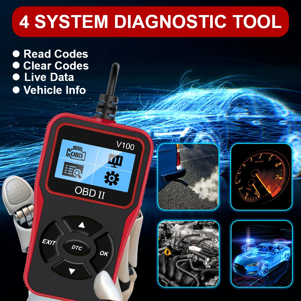 OBD 2 Scanner OBD2 Code Reader V100 Universal Car Diagnostic Tools
