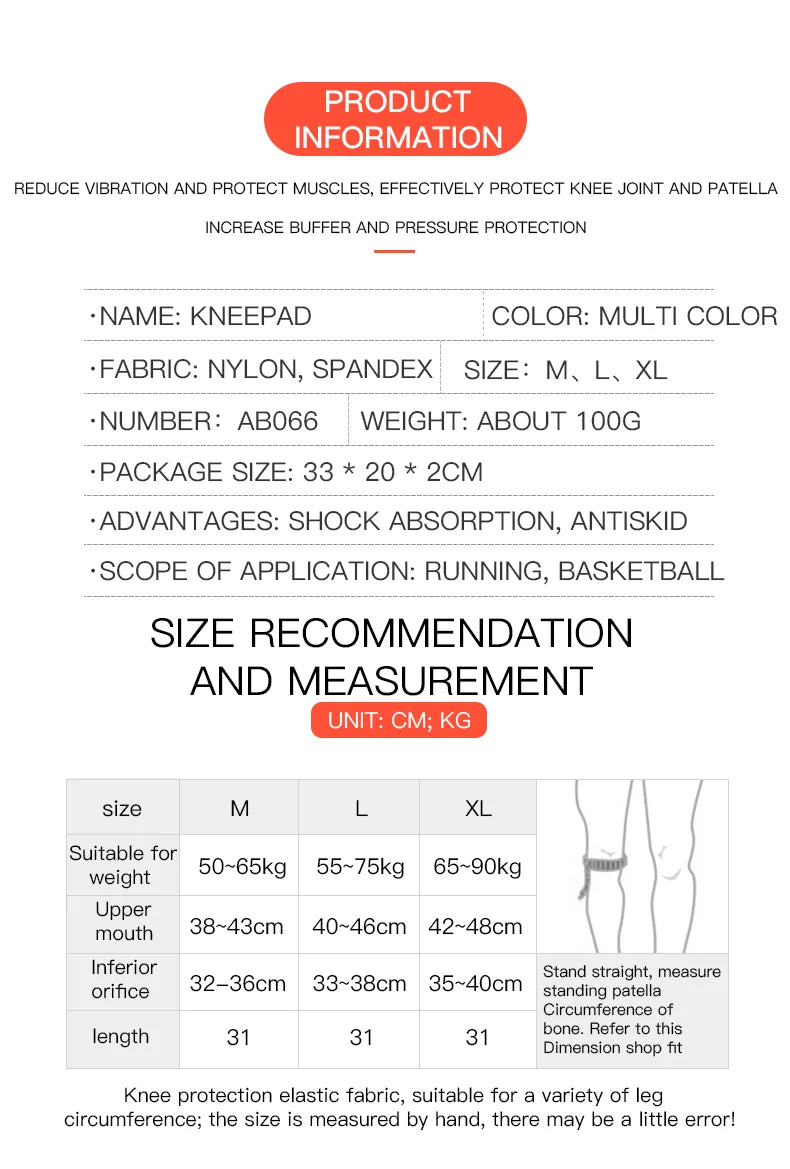 1/2 PC Knee Pads Strap Patella Medial Support