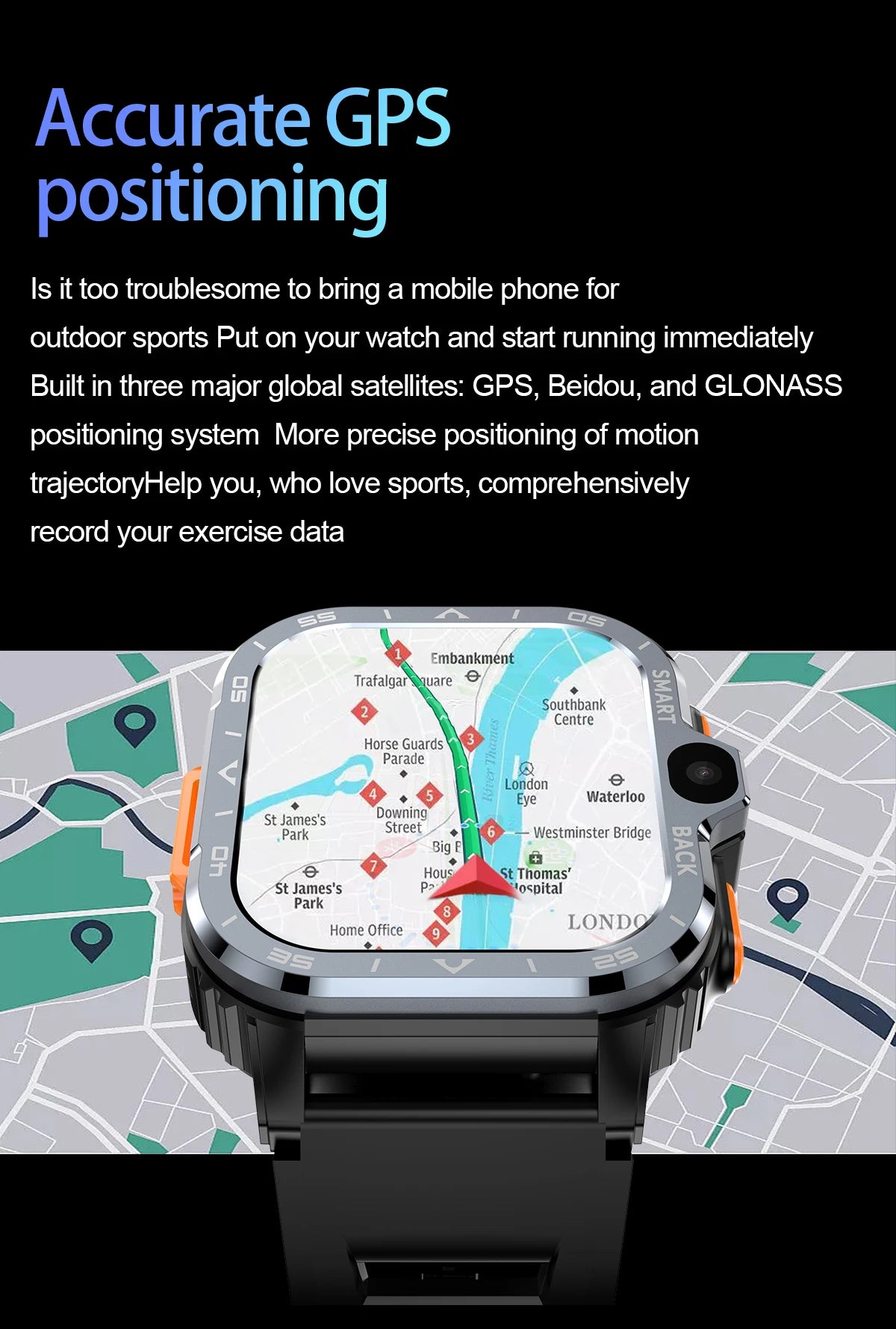 Android Smart Watch Men GPS 16G/64G ROM