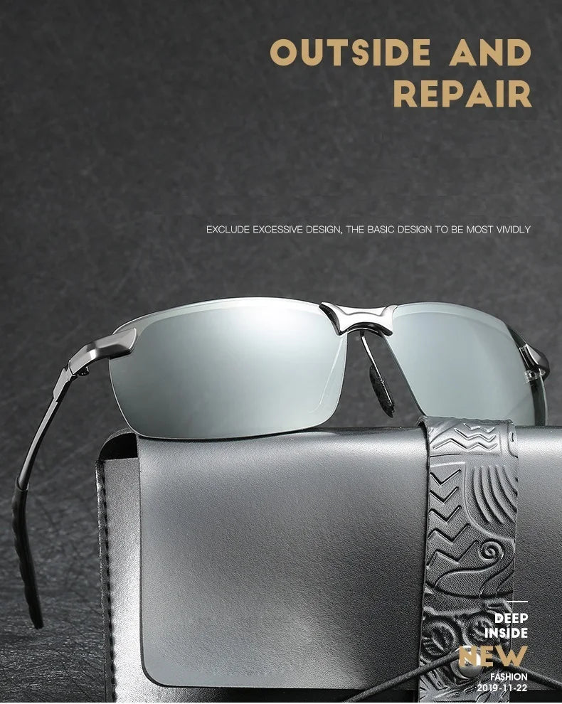 Men Photochromic Polarized Sunglasses