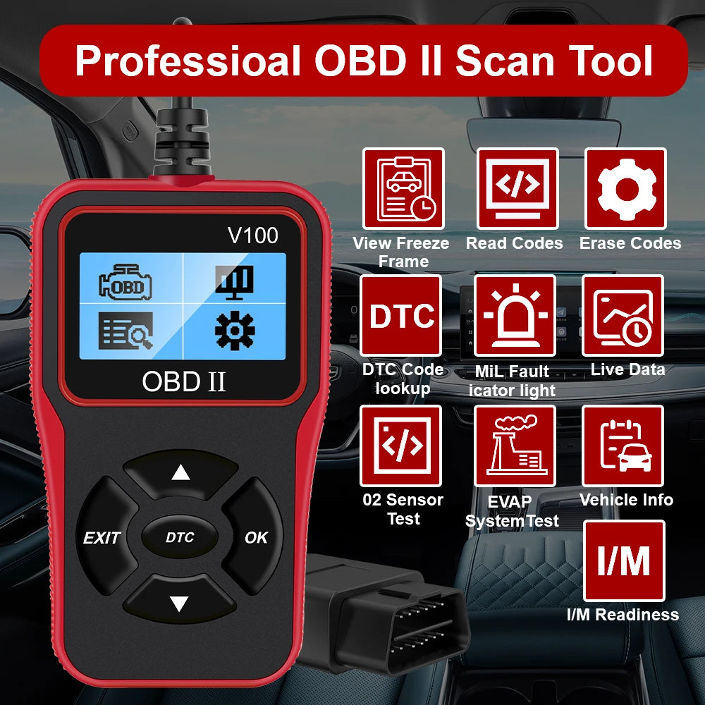 OBD 2 Scanner OBD2 Code Reader V100 Universal Car Diagnostic Tools