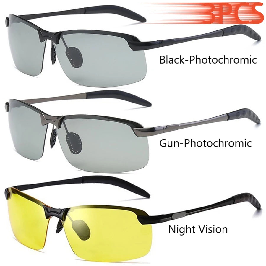Men Photochromic Polarized Sunglasses