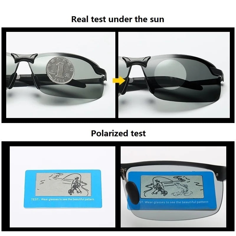 Men Photochromic Polarized Sunglasses