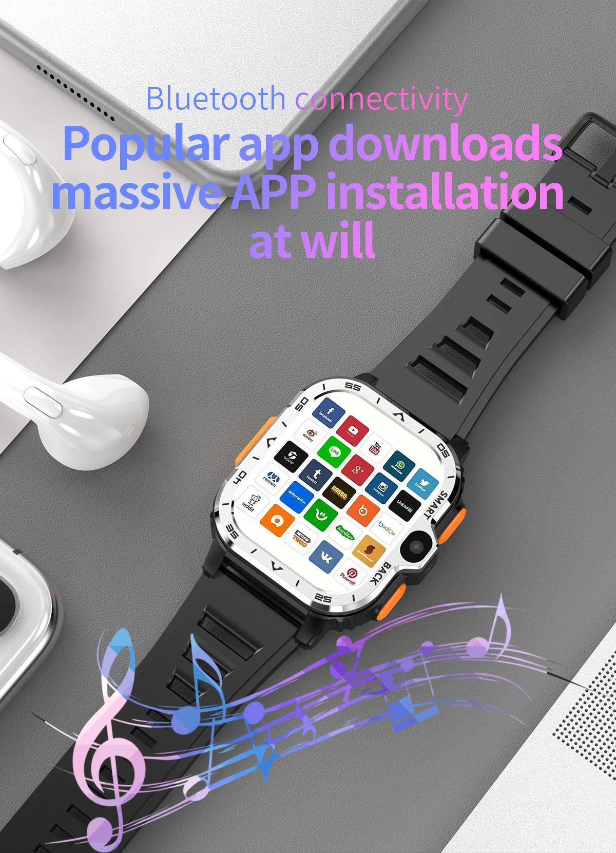 Android Smart Watch Men GPS 16G/64G ROM