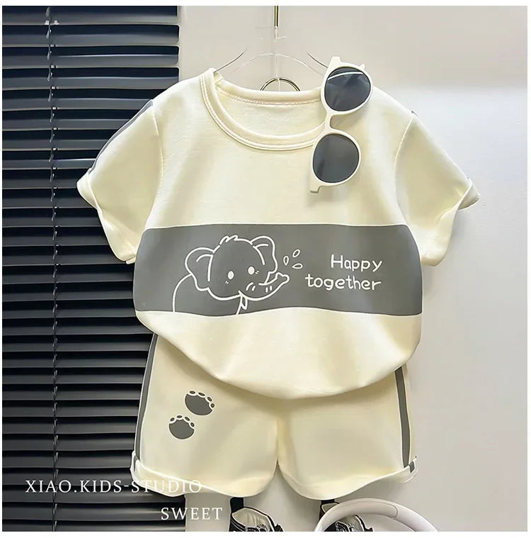 Kids Short Sleeve Suit Striped Girls & Boys