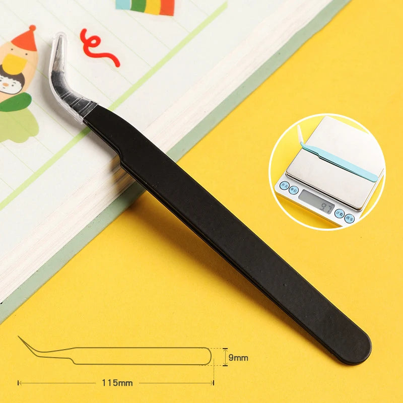 Stainless Steel Straight Curved Tweezers Colorful