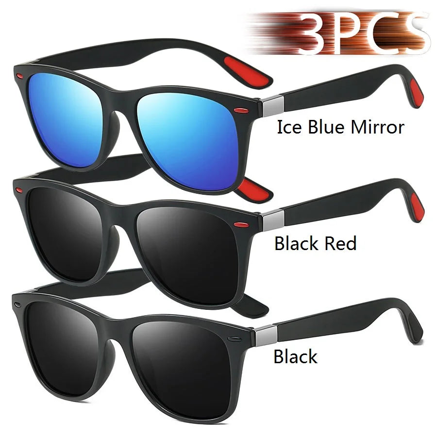 3 Pieces Fashion Unisex Vintage Square Sunglasses