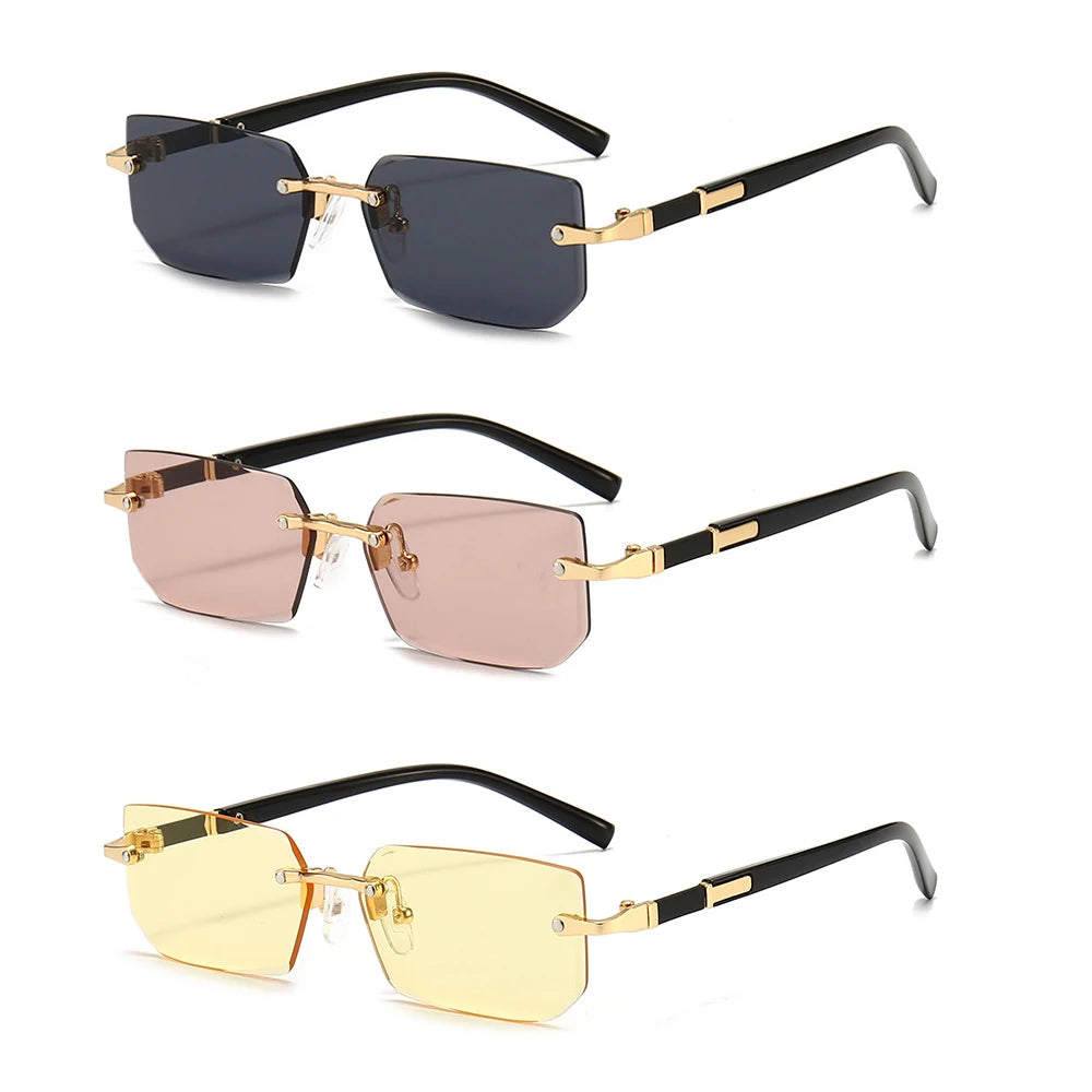 Sunglasses Rectangle Fashion Popular Women and Men Shades Small