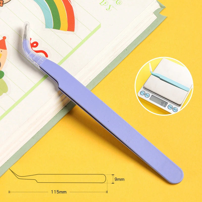 Stainless Steel Straight Curved Tweezers Colorful