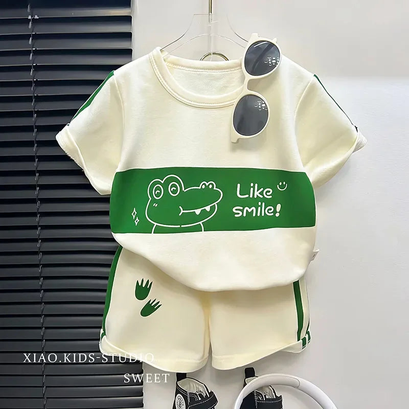 Kids Short Sleeve Suit Striped Girls & Boys
