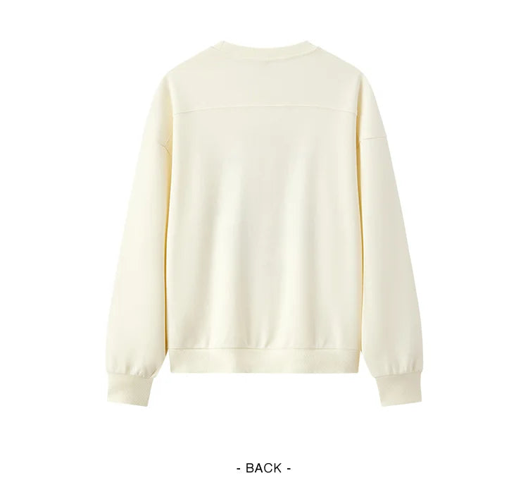 Semir Hoodie Women Design-featured Embroidered Loose and Lazy 2025 New Spring Round-neck Drop-shoulder Pullover Fashionable
