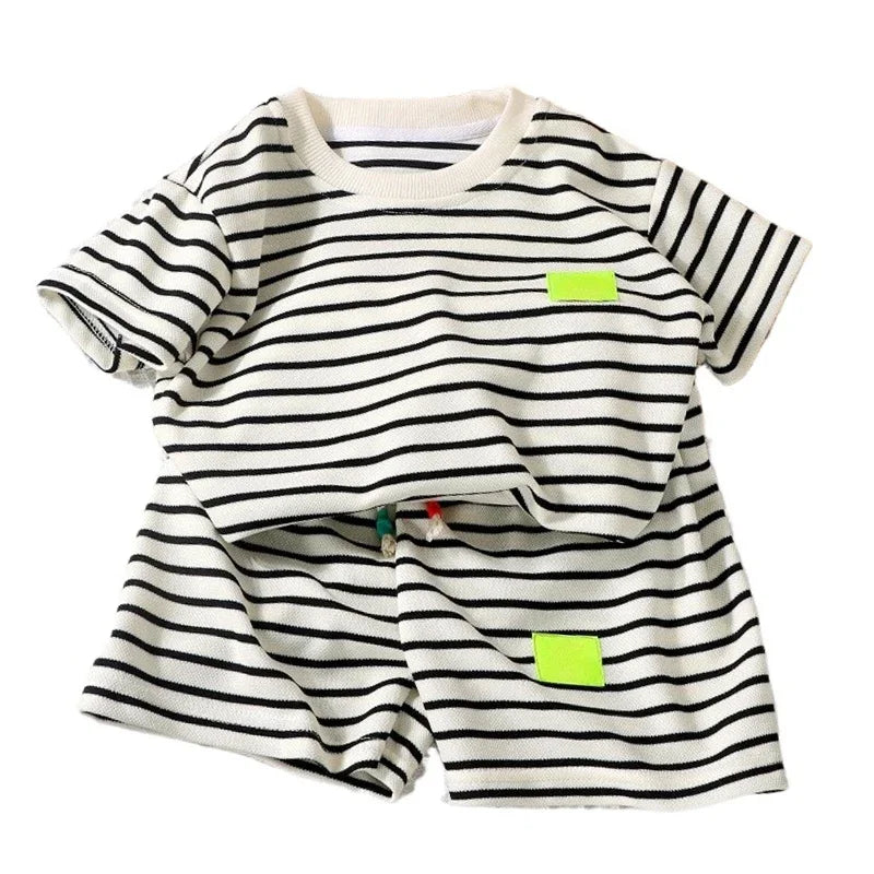 2Pcs Fashion Children Short Sleeve Shorts Sets Summer