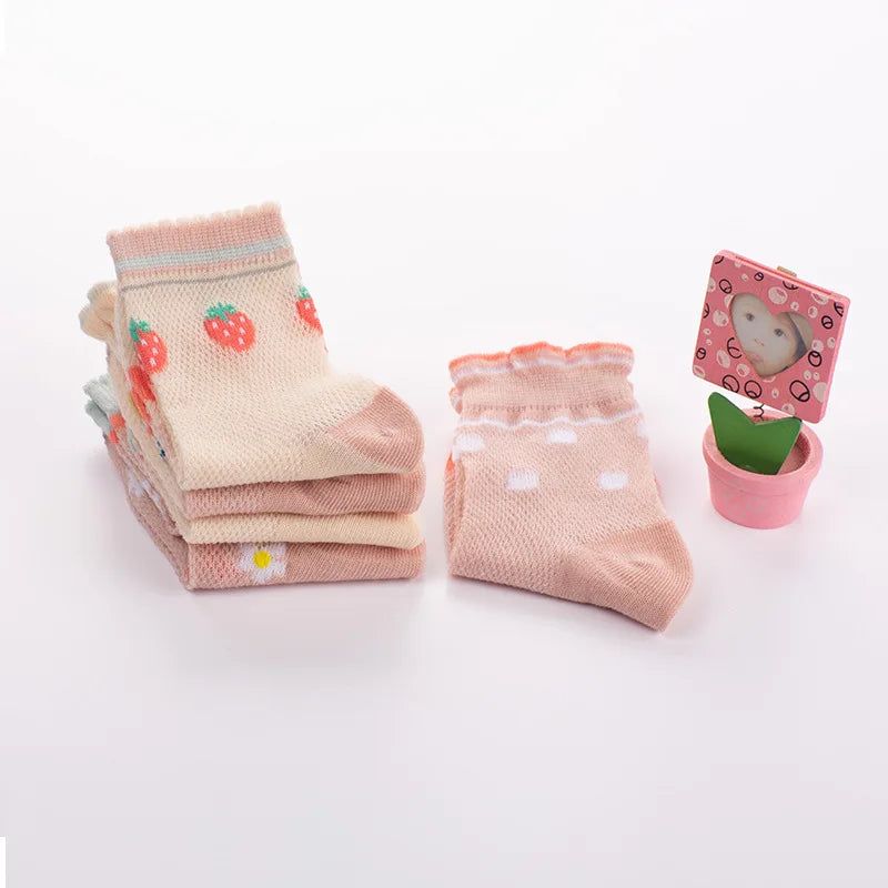 Kids Socks 5 Pairs/Lot Spring Summer Cotton Girls Socks