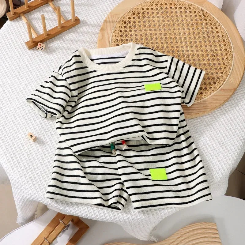 2Pcs Fashion Children Short Sleeve Shorts Sets Summer