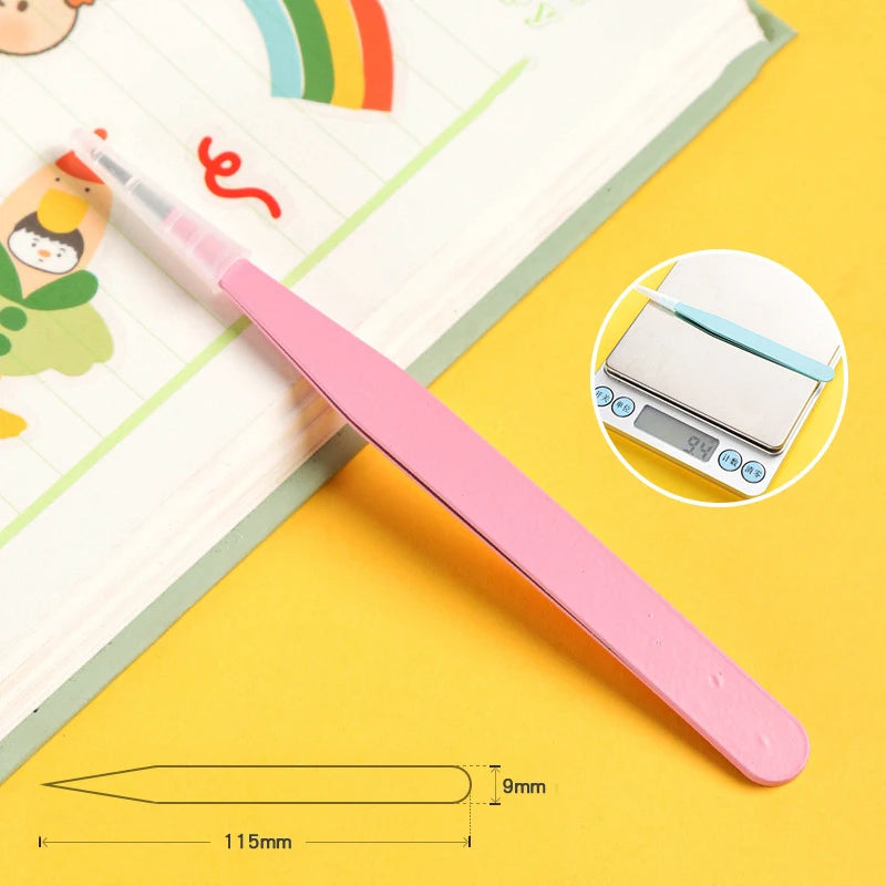 Stainless Steel Straight Curved Tweezers Colorful