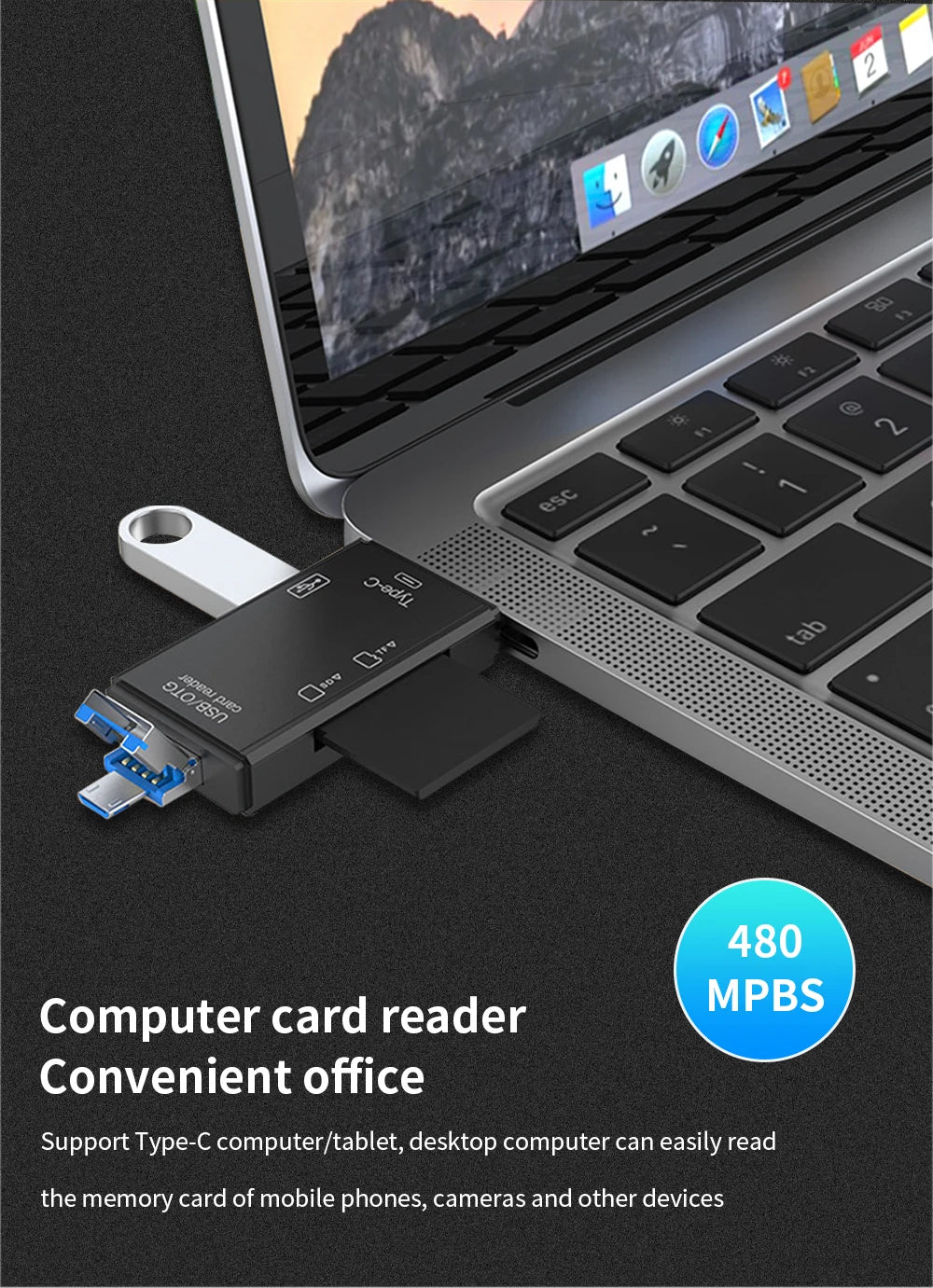 Micro USB Type C Adapter USB TF SD Card Reader USB-C Memory